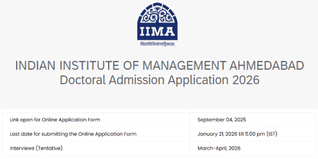 IIM Ahmedabad Ph.D. Admissions 2026 Open; Apply by January 21